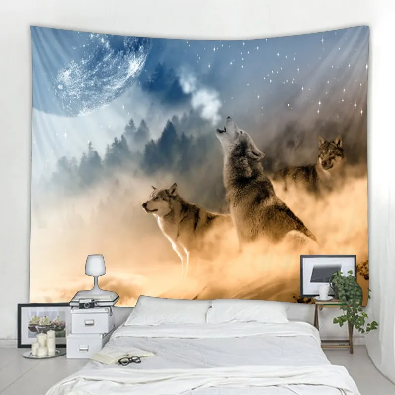 Nigikala creative tapestry wall hanging decoration tiger lion pattern wall hangings home textile wall Bohemian decoration tapiz