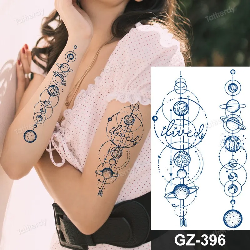 juice long lasting tatto sticker wings angel moon sun compass dragon fake tattoo waterproof transfer tatouage temporaire femme