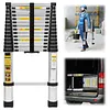 [US Local Warehouse] 4.4m Telescoping Ladder with 2 Triangle Stabilizers Portable Folding Loft Ladder