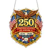 Diamond Painting Single-Sided Acrylic Land of The Free Hanging Pendant Sun Catcher for Home Garden Wall Door