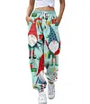 Women's Christmas Loose Casual Print Drawstring Jogger Pants