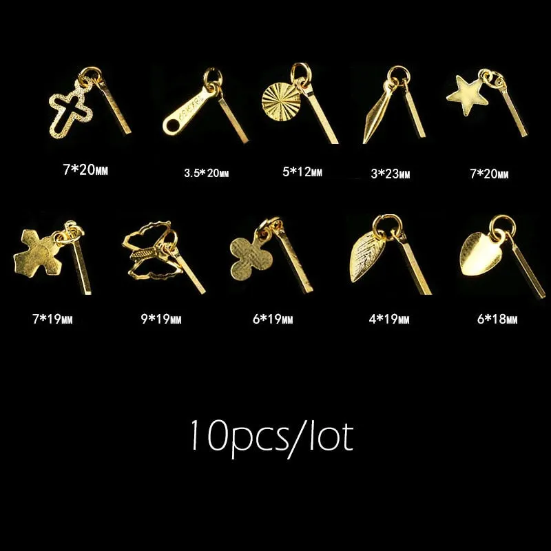 Nail Piercing Dangle Nails Rings Hoop Mix Metal Alloy Loops Drill Hole 3D Jewelry Kit Circles Acrylic Tips Aluminum Jump Ring-Nail Inspo