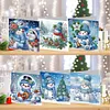 6pcs Diamond Painting Xmas Snowman Greeting Cards Congratulations Cards & Gifts