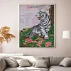 >SALE<Full Embroidery Eco-cotton Thread 14CT Printed White Tiger Cross Stitch 41x51cm