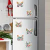 (US Local)6Pcs Flower Butterfly Diamond Painting Art Fridge Magnet for Fridge Whiteboards