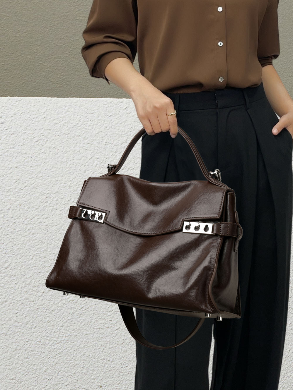 CCAMO Genuine Leather Women's Bag 2025 Explosive Super Fire Bag Light Luxury Niche High-end Sense General Bag Shoulder Crossbody Bag