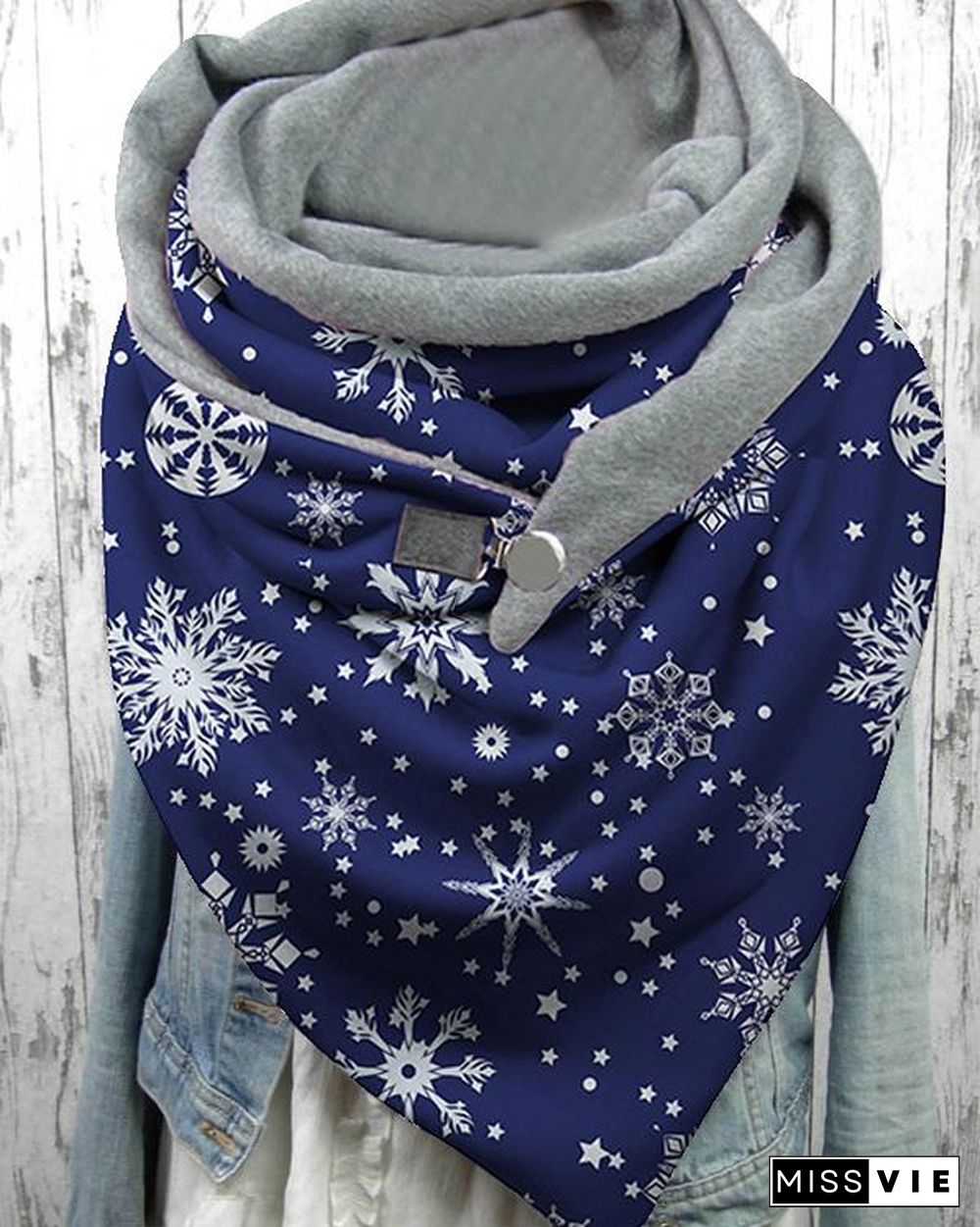 Women Shawl Casual Winter Scarf Christmas Scarves with Button
