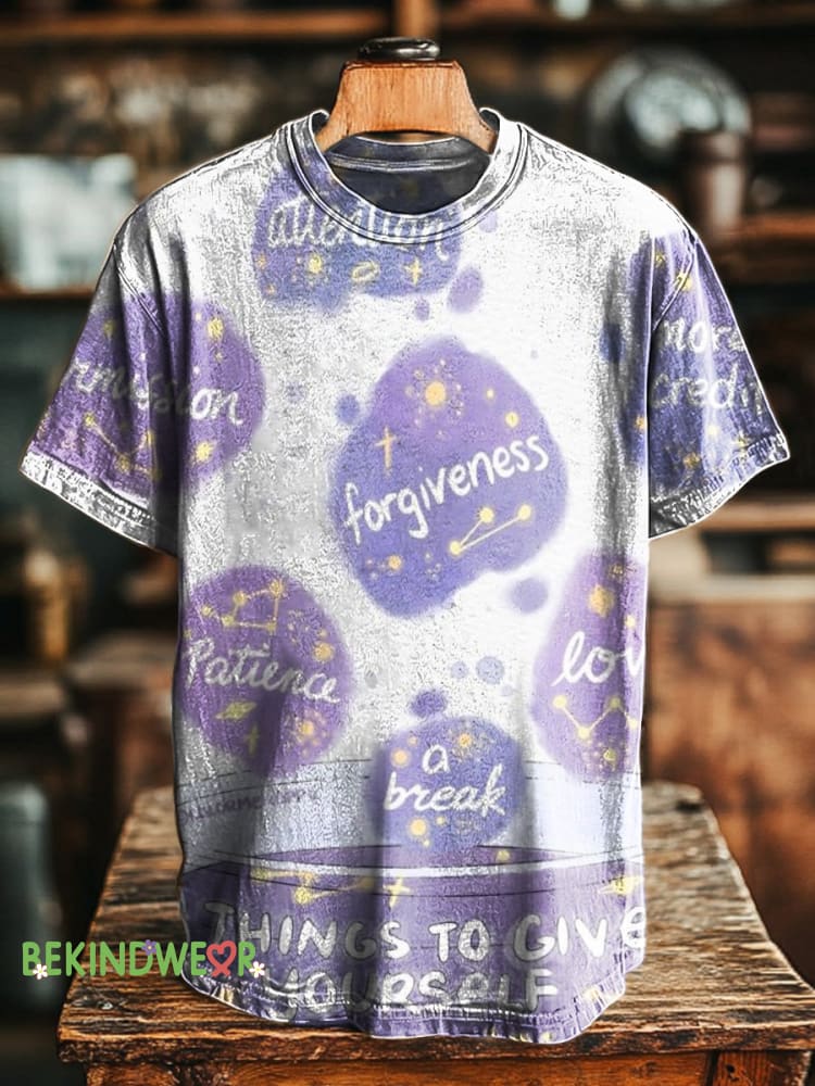 Things To Give Yourself Mug Print Casual Unisex Round Neck Short Sleeve T-Shirt Multicolor / S