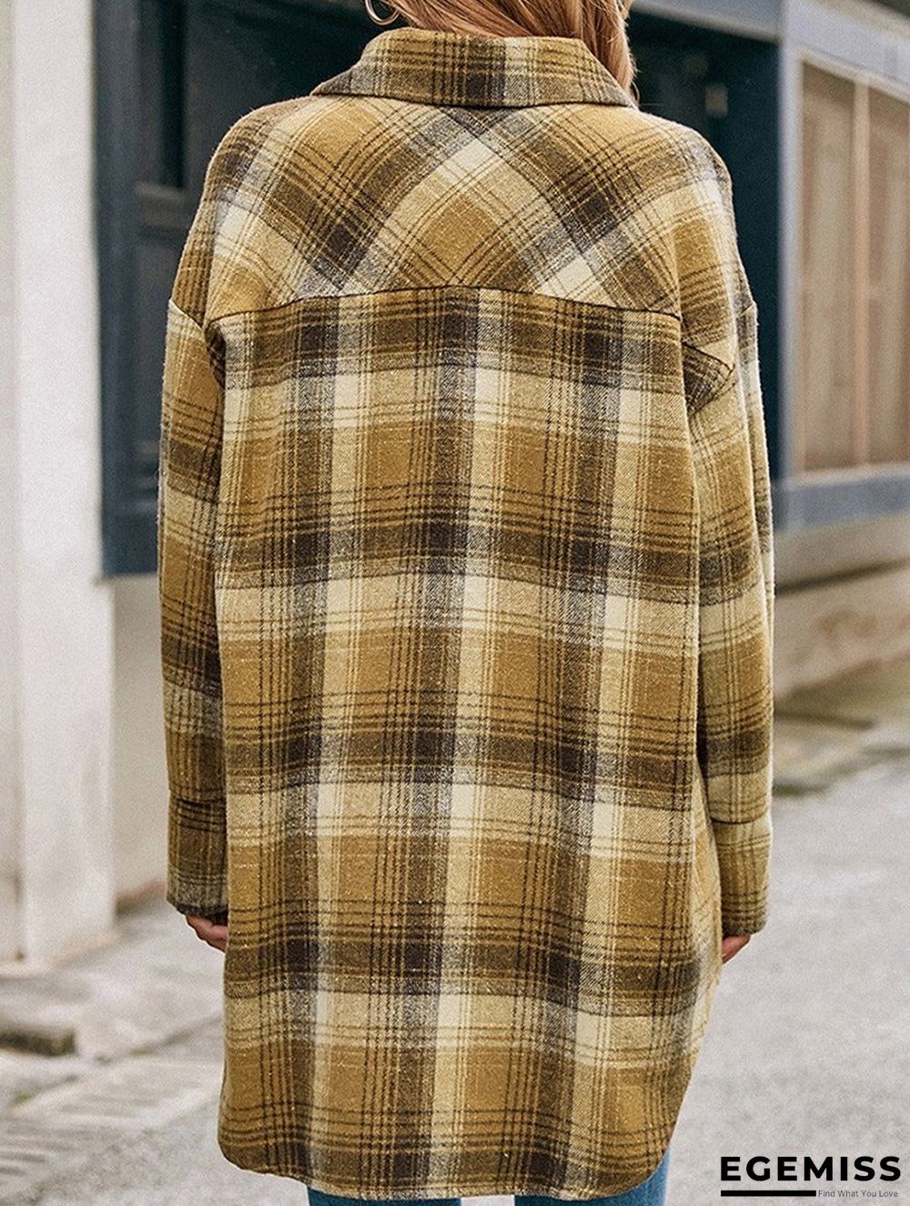 Loose Casual Plaid Single-breasted Shirt Jacket | EGEMISS