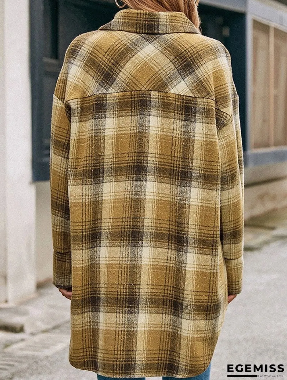 Loose Casual Plaid Single-breasted Shirt Jacket | EGEMISS