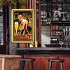Beer girl dame - Panneaux en &eacute;tain m&eacute;tallique(20*30cm) - Bi&egrave;re