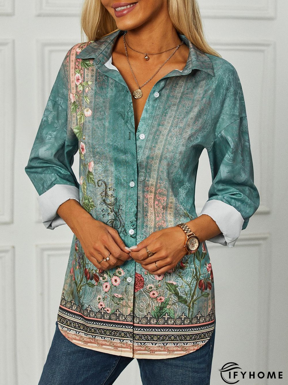 Floral Casual Long Sleeve Blouse | IFYHOME