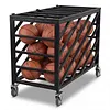 [US Local Warehouse] Ball Cart with Wheels Rolling Basketball Rack with Lockable Lid Balls Storage Locker for Volleyball Gym Recess Soccer Playground