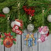 (US Local)12pcs Christmas Gifts Diamond Painting Keychains Kit DIY Diamond Art Charms