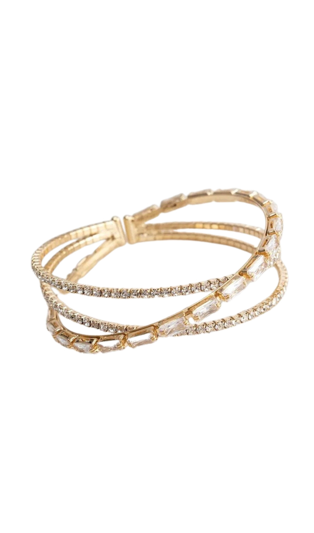 Gold Multi Layered Diamante Bracele Flowering Girl