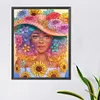 Sunflower Eye Girl - Round AB Drills Diamond Painting(45*55cm)
