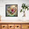 Coeur Papillon Fleurs-Sp&eacute;cial Forme Diamant Peinture-30 * 30CM