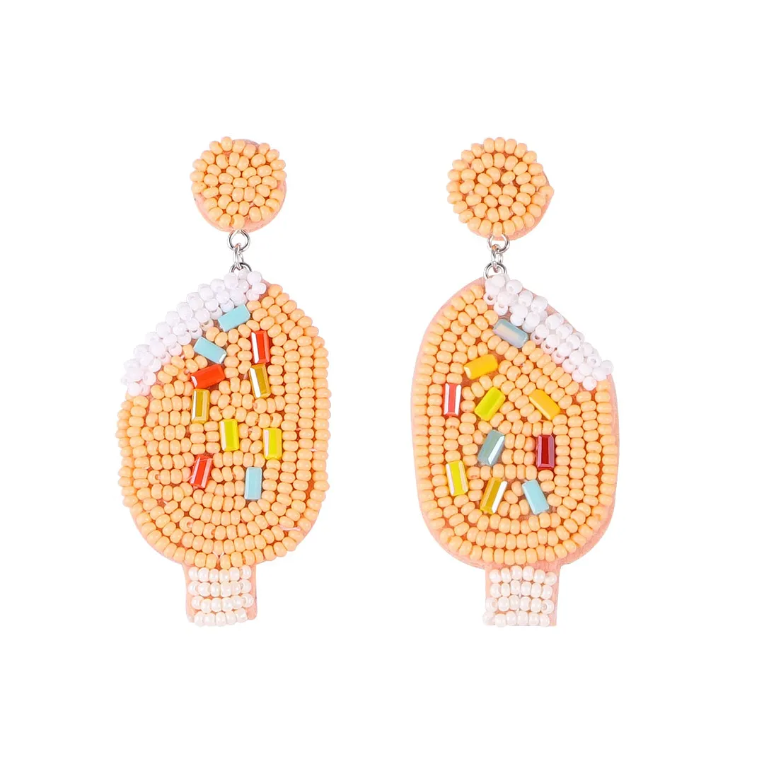 Dvacaman Bohemian Colourful Weave Beaded Flower Statement Drop Earrings Women Ethnic Handmade Seed Beads Dangle Earrings Jewelry