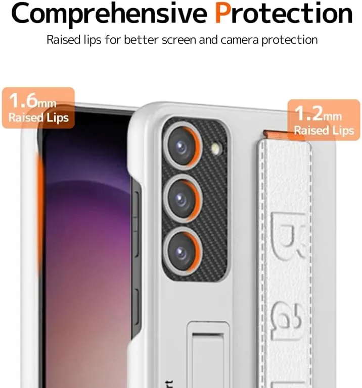 Suitable for S26 Ultra phone case, ultra-thin stand, elastic wrist strap, precision hole, shockproof protective case