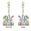 (US Local)PET Double Sided Special Shaped Easter Alphabet DIY Diamond Painting Keychain