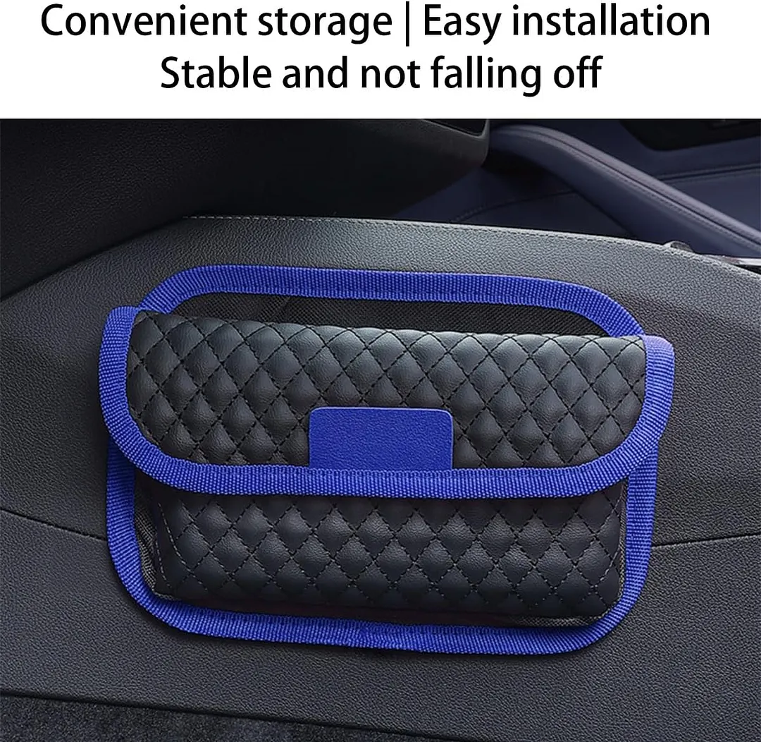 Car Seat Side Pocket Organizer, PU Leather Multifunctional Automotive Storage Bag for Phones Keys Cards, Mini Seat Gap Filler Pouch for Door Console, Universal Vehicle Accessories (Red)