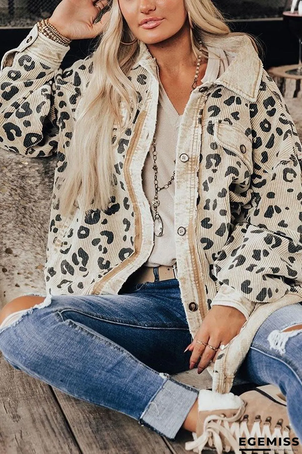 Fashion Leopard Print Coat Women | EGEMISS