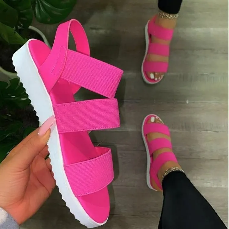 Breakj Breakj Summer New Women's Casual Flat-Bottomed Fish Mouth Sandals Women's Shoes 43-Yard Sandals