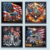 (US Local)4Pack Independence Day-Special Shaped Diamond Painting Kit(30x30cm)