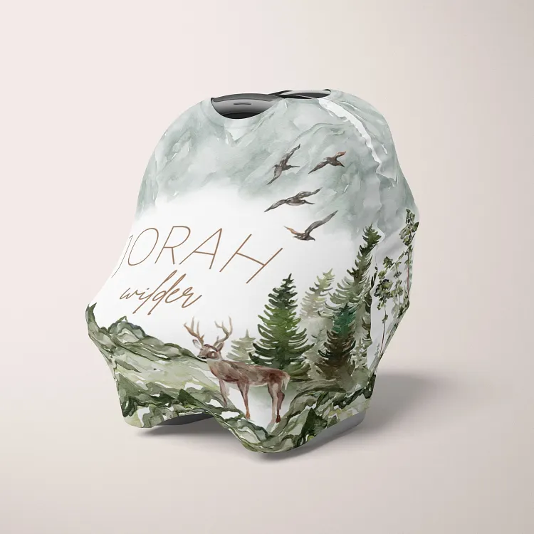 Personalized Woodland Deer Baby Car Seat Canopy| Canopyl158