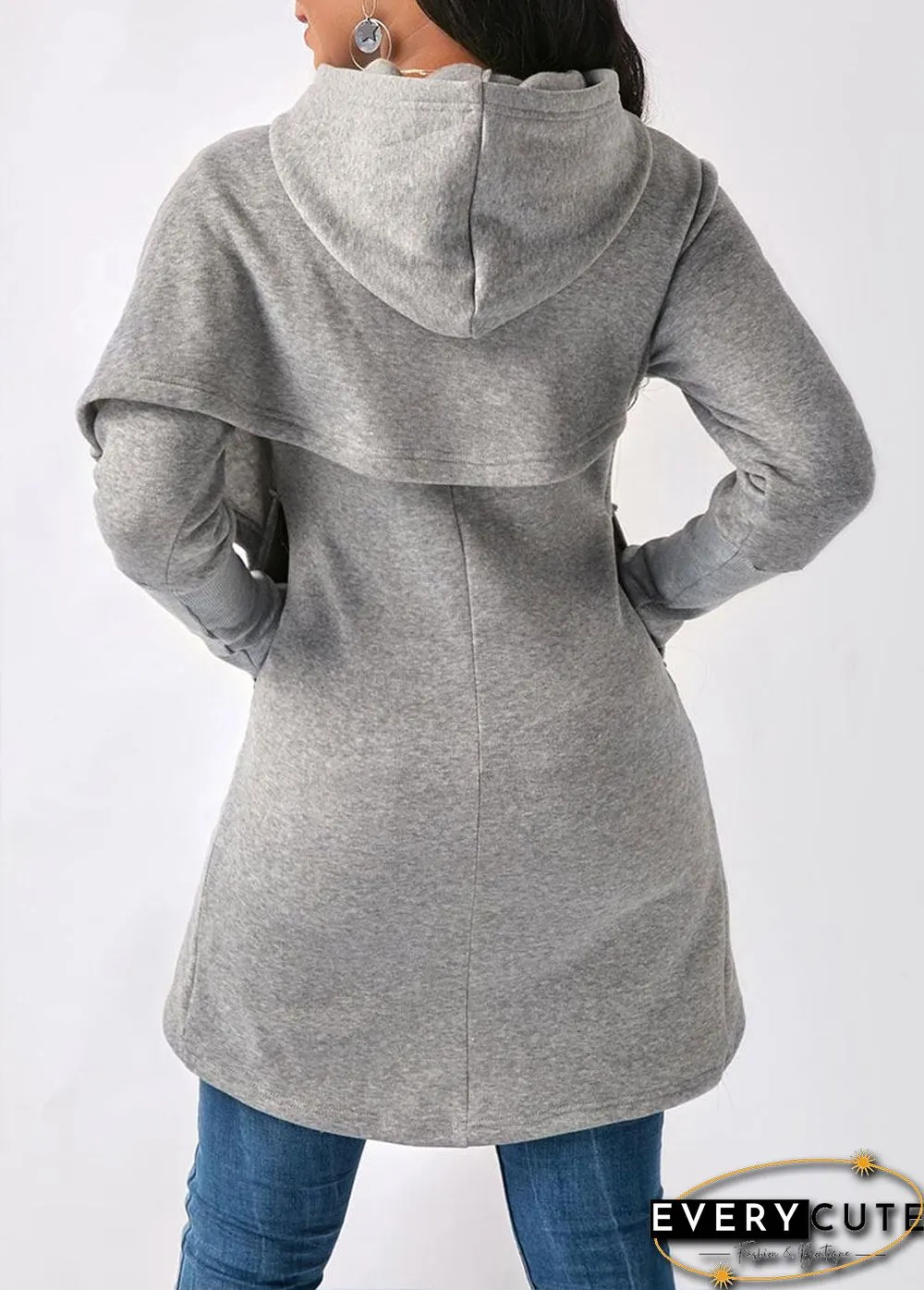 Cross Hem Women Autumn Hoodie