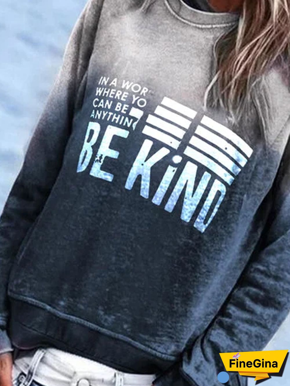Light Gray Long Sleeve Round Neck Sweatshirts