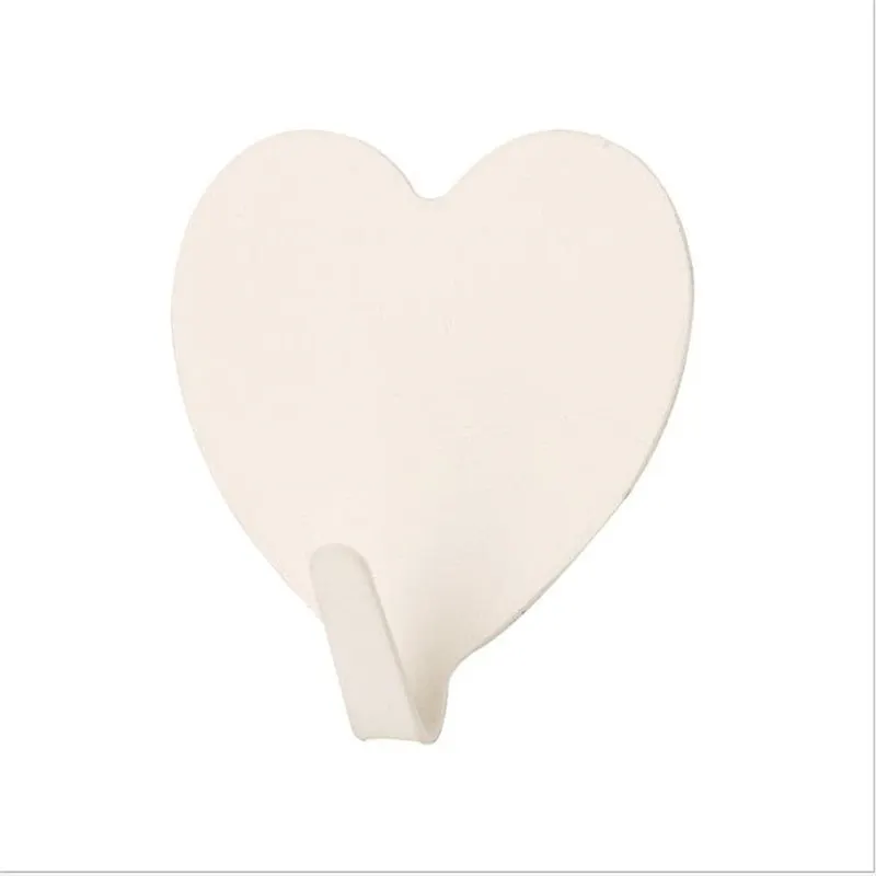 4pcs Love Heart Wall Hooks Clothes Towel Mask Hanger Stainless Steel Bathroom Kitchen Hook Door Keys Organizer Holder Home Decor