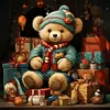 Xmas Gift Bear - Round AB Drills Diamond Painting(45x45cm)