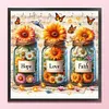 (Multi-Style) Sunflower Vase-11CT Stamped Cross Stitch 45*45cm/17.72*17.72in