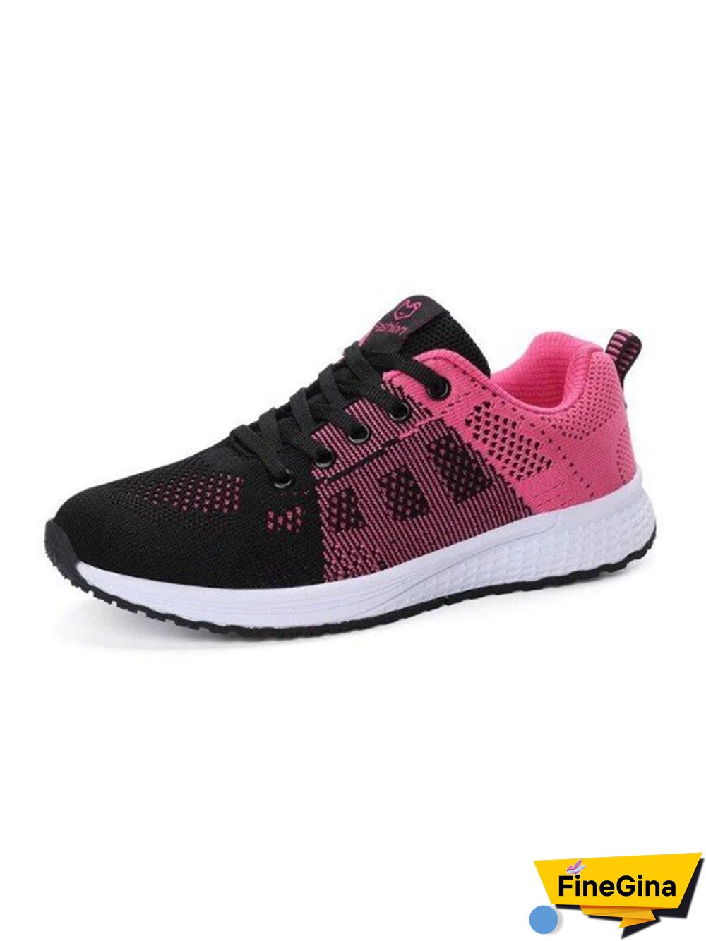 Contrasting Solid Color Breathable Mesh Casual Sneakers