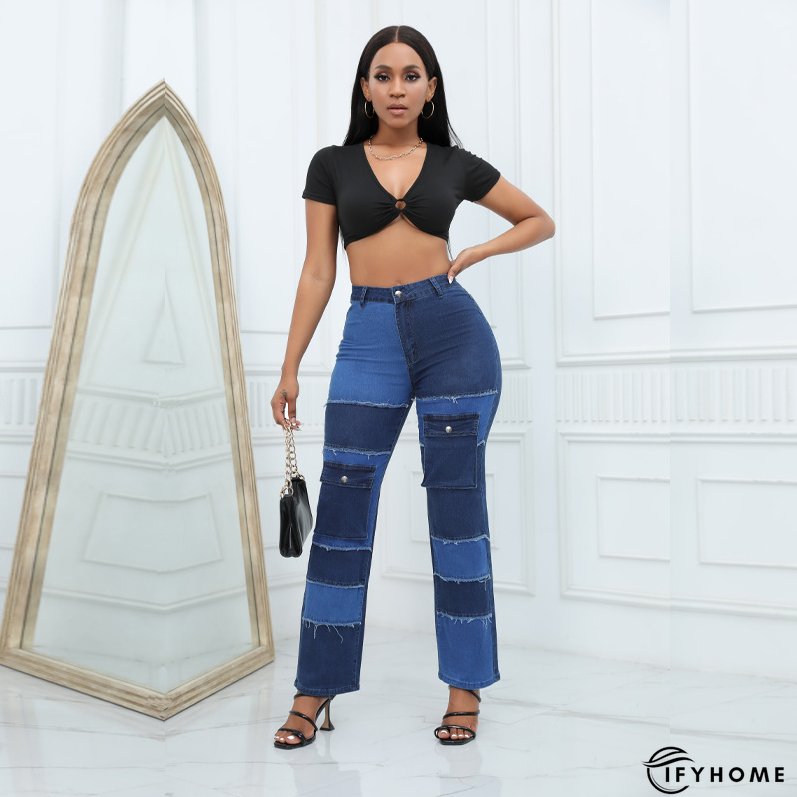 Plus Size Women's Autumn Straight High Waist Denim Pants For Women | IFYHOME