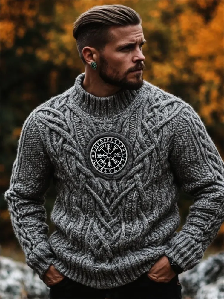 Men's Viking Vegvisir Celtic Chunky Cozy Sweater