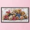14CT/11CT Little Bear Family - Stamped Cross Stitch 54*31cm/21.26*12.2in(Brand)