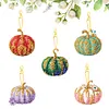 5Pcs Automne Halloween Citrouille Double Face-Bricolage Porte-Cl&eacute;s