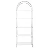 [US Local Warehouse] 5-Tier Acrylic Arched Bookshelf Modern Style Clear Bookcase Open Display Bookshelf for Home Office Living Room Kitchen Bedroom 11.81x23.62x65.35in Easy Assembly