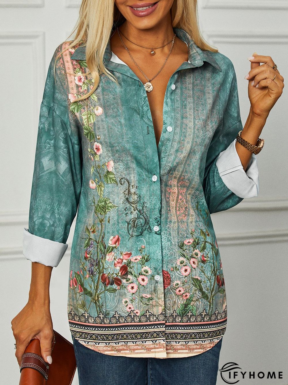 Floral Casual Long Sleeve Blouse | IFYHOME