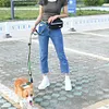 Dog Walking Waist Bag Adjustable Length Dual Handles Pet Supplies (Green)