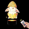 (US Local)Acrylic Double Sided Bunny Egg Diamond Painting LED Night Light for Easter Decor