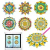 6 PCS Gem Art DIY Craft Kits Mandala Diamond Painting Window Stickers Kit