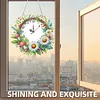 DIY Daisy Mushroom Diamond Clock Art Pendant Home Wall Decoration Crafts