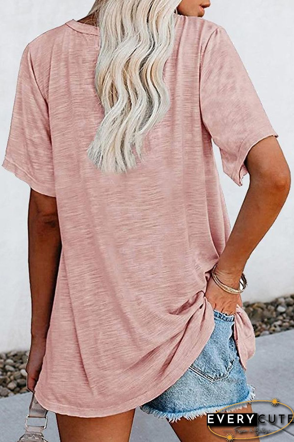 Solid Color Casual Short Sleeve T-Shirt
