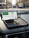 2-in-1 Anti-Slip Wireless Charging Mat with Phone Holder Wireless Charging Pad for Car 360 Degree Rotation Fit for iPhone 17/16/15/14/13/12 Pro for Android