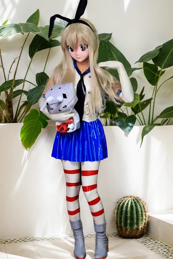 Women Latex Top Skirts Set Anime Cosplay Naval Uniform