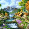 Cross Stitch - 11CT Stamped 3 Strands - Houses 40*40cm