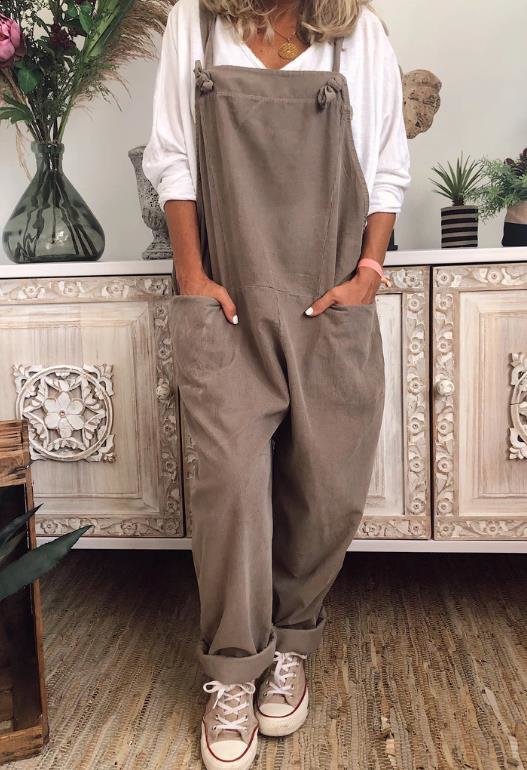Summer Casual Pocket Sleeveless Black Plus Size Jumpsuit